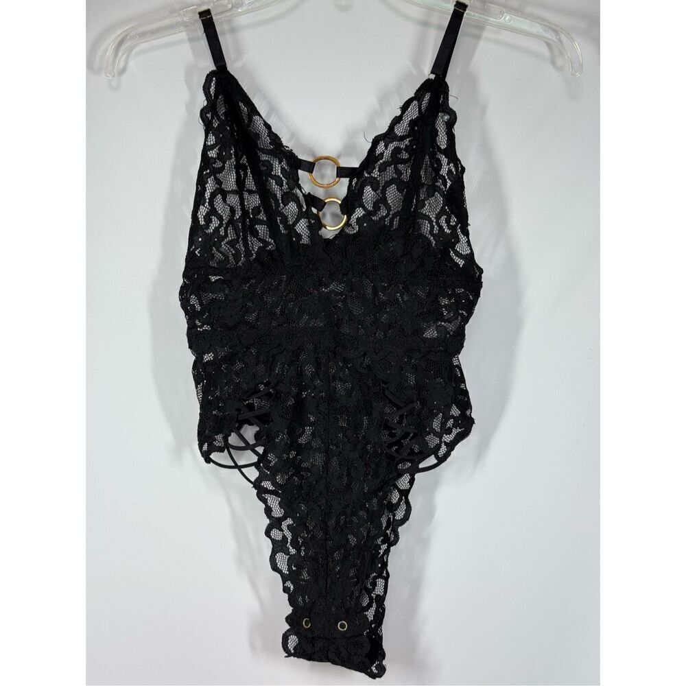 New Mix Black Lace Lingerie Snap Crotch Size S/M